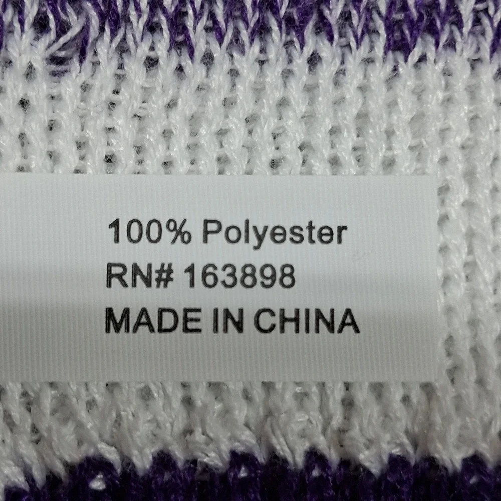 Metro‎ by T-Mobile Purple Marled Knit Scarf Unisex Winter Striped Logo RN 163898